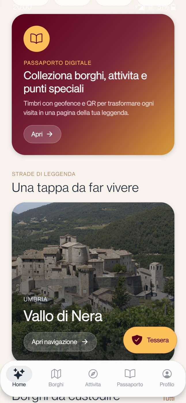 Home del prototipo Strade di Leggenda